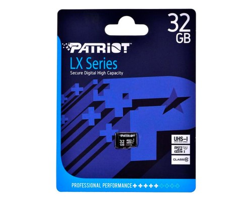 Карта пам'яті microSDHC (UHS-1) Patriot LX Series 32Gb class 10 (PSF32GMDC10)