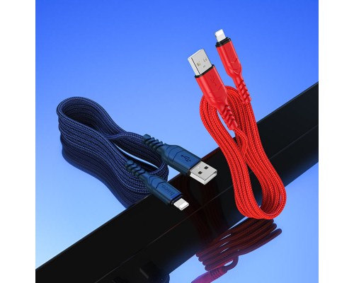 Кабель HOCO X59 USB to iP 2.4A, 1m, nylon, TPE connectors, Red (6931474744876) Кабель HOCO X59 USB to iP 2.4A, 1m, nylon, TPE connectors, Red (6931474744876)