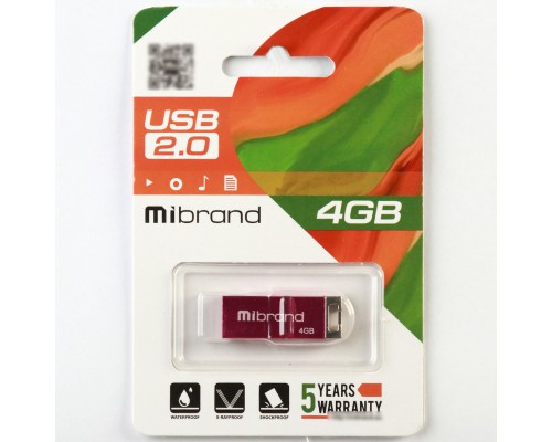 Флеш-накопичувач Mibrand USB 2.0 Chameleon 4Gb Pink (MI2.0/CH4U6P) Флеш-накопичувач Mibrand USB 2.0 Chameleon 4Gb Pink (MI2.0/CH4U6P)