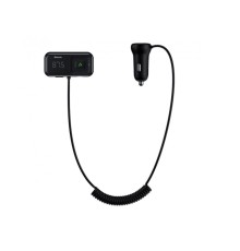 АЗП з FM-модулятором Baseus T typed S-16 wireless MP3 car charger（English) Black (CCTM-E01)