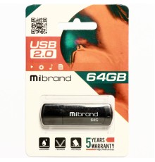 Флеш-накопичувач Mibrand USB 2.0 Grizzly 64Gb Black (MI2.0/GR64P3B)