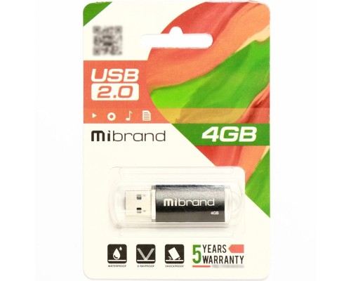 Флеш-накопичувач Mibrand USB 2.0 Cougar 4Gb Black (MI2.0/CU4P1B) Флеш-накопичувач Mibrand USB 2.0 Cougar 4Gb Black (MI2.0/CU4P1B)