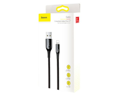 Кабель Baseus C-shaped Light Intelligent Power-off Cable 2.4A 1m Black (CALCD-01) Кабель Baseus C-shaped Light Intelligent Power-off Cable 2.4A 1m Black (CALCD-01)