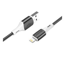 Кабель BOROFONE BX79 USB to iP 2.4A, 1m, silicone, silicone connectors, Black (6974443384741)