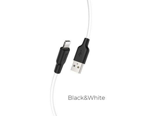 Кабель HOCO X21 Plus USB to iP 2.4A, 1m, silicone, silicone connectors, Black+White (6931474711816) Кабель HOCO X21 Plus USB to iP 2.4A, 1m, silicone, silicone connectors, Black+White (6931474711816)