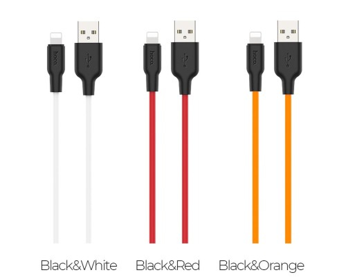 Кабель HOCO X21 Plus USB to iP 2.4A, 1m, silicone, silicone connectors, Black+White (6931474711816) Кабель HOCO X21 Plus USB to iP 2.4A, 1m, silicone, silicone connectors, Black+White (6931474711816)