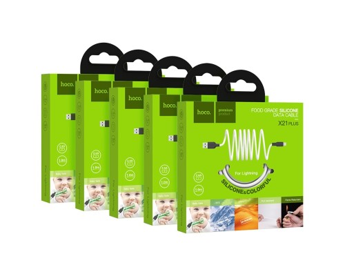 Кабель HOCO X21 Plus USB to iP 2.4A, 1m, silicone, silicone connectors, Black+White (6931474711816) Кабель HOCO X21 Plus USB to iP 2.4A, 1m, silicone, silicone connectors, Black+White (6931474711816)