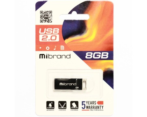 Флеш-накопичувач Mibrand USB 2.0 Chameleon 8Gb Black (MI2.0/CH8U6B) Флеш-накопичувач Mibrand USB 2.0 Chameleon 8Gb Black (MI2.0/CH8U6B)