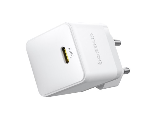 Мережевий зарядний пристрій Baseus Palm Fast Charger 1C 20W EU Moon White (with Baseus Mini White Cable USB-C to USB-C 60W (20V/3A) 1m Moon White) (P10111602213-01)
