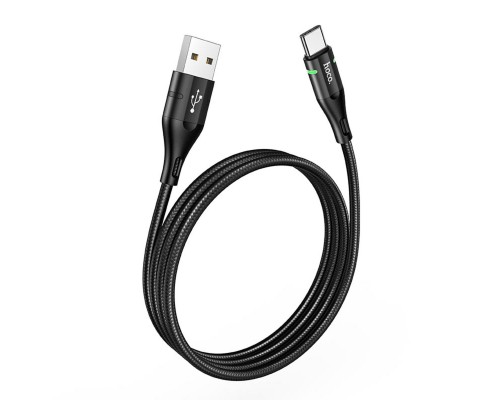 Кабель HOCO U93 USB to Type-C 3A, 1.2m, nylon, aluminum connectors, light indicator, Black (6931474732170) Кабель HOCO U93 USB to Type-C 3A, 1.2m, nylon, aluminum connectors, light indicator, Black (6931474732170)