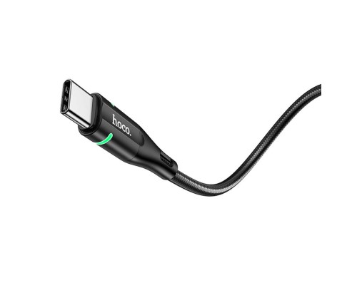 Кабель HOCO U93 USB to Type-C 3A, 1.2m, nylon, aluminum connectors, light indicator, Black (6931474732170) Кабель HOCO U93 USB to Type-C 3A, 1.2m, nylon, aluminum connectors, light indicator, Black (6931474732170)
