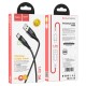 Кабель HOCO U93 USB to Type-C 3A, 1.2m, nylon, aluminum connectors, light indicator, Black (6931474732170)