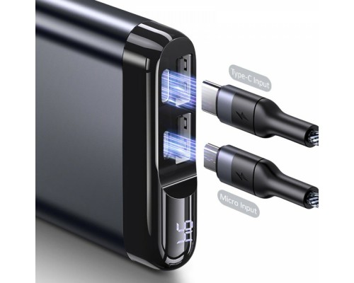 Зовнішній акумулятор Usams US-CD148 PB55 Alloy Digital Display Power Bank 10000mah Grey (10KCD14801)