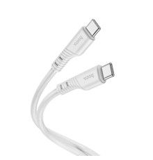 Кабель HOCO X97 Crystal color 60W silicone charging data cable Type-C to Type-C light gray (6931474799937)