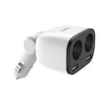 Автомобільний зарядний пристрій HOCO Z28 Power ocean cigarette lighter in-car charger with digital display White (6957531091967)