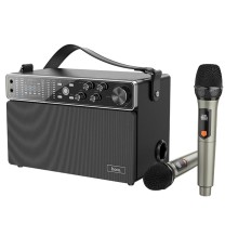 Портативна колонка HOCO BS50 Chanter wireless double mic karaoke BT speaker Black (6931474779274)
