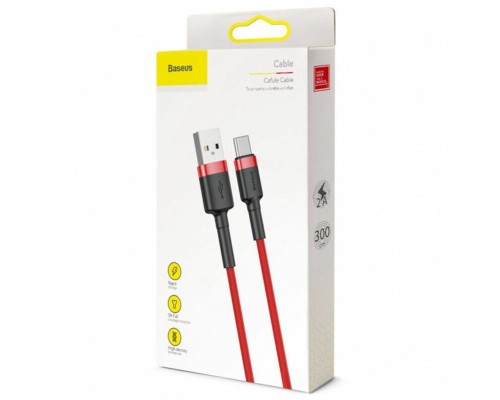 Кабель Baseus Cafule Cable USB For Type-C 2A 3m Red+Red (CATKLF-U09) Кабель Baseus Cafule Cable USB For Type-C 2A 3m Red+Red (CATKLF-U09)