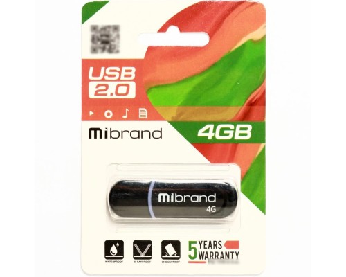 Флеш-накопичувач Mibrand USB 2.0 Panther 4Gb Black (MI2.0/PA4P2B) Флеш-накопичувач Mibrand USB 2.0 Panther 4Gb Black (MI2.0/PA4P2B)