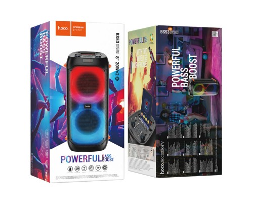 Портативна колонка HOCO BS53 Manhattan wireless dual mic outdoor BT speaker Black (6931474781116) Портативна колонка HOCO BS53 Manhattan wireless dual mic outdoor BT speaker Black (6931474781116)