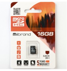 Карта пам'яті microSDHC (UHS-1) Mibrand 16Gb class 10 (MICDHU1/16GB)
