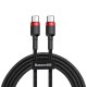 Кабель Baseus Cafule USB Cable Type-C-Type-C 3A 1m Red+Black (CATKLF-G91)