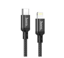 Кабель HOCO X14 Type-C to iP 3A, 20W, 2m, nylon, aluminum connectors, Black (6931474752208)