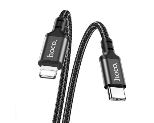 Кабель HOCO X14 Type-C to iP 3A, 20W, 2m, nylon, aluminum connectors, Black (6931474752208) Кабель HOCO X14 Type-C to iP 3A, 20W, 2m, nylon, aluminum connectors, Black (6931474752208)
