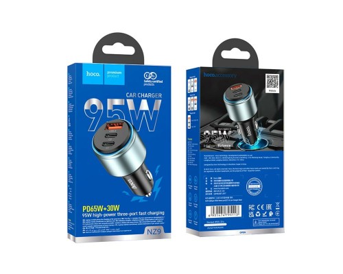 Автомобільний зарядний пристрій HOCO NZ9 Galloper 95W three-port(2C1A) car charger Black (6931474795113) Автомобільний зарядний пристрій HOCO NZ9 Galloper 95W three-port(2C1A) car charger Black (6931474795113)