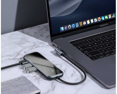 USB-Hub Baseus Multi-functional HUB (Type-C to 3xUSB3.0+HD4K+SD/TF+PD) Deep gray (CAHUB-CZ0G) USB-Hub Baseus Multi-functional HUB (Type-C to 3xUSB3.0+HD4K+SD/TF+PD) Deep gray (CAHUB-CZ0G)