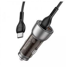 Автомобільний зарядний пристрій HOCO NZ8 Sprinter 43W dual port PD25W+QC3.0 car charger set(Type-C to Type-C) Brown (6931474782762)