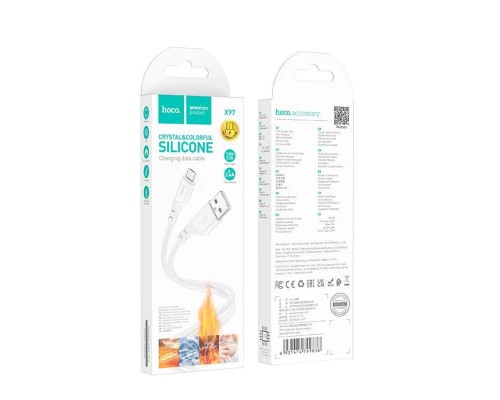Кабель HOCO X97 Crystal color silicone charging data cable Micro white (6931474799838) Кабель HOCO X97 Crystal color silicone charging data cable Micro white (6931474799838)