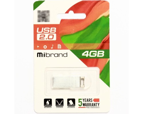 Флеш-накопичувач Mibrand USB 2.0 Chameleon 4Gb Silver (MI2.0/CH4U6S) Флеш-накопичувач Mibrand USB 2.0 Chameleon 4Gb Silver (MI2.0/CH4U6S)