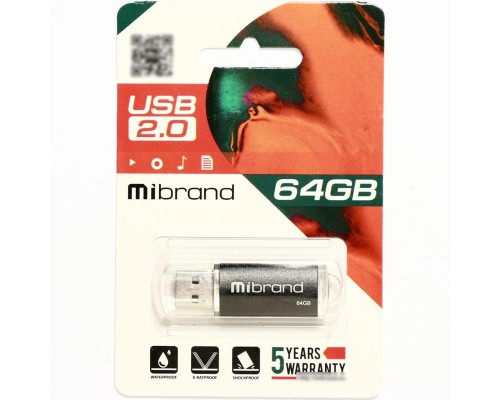 Флеш-накопичувач Mibrand USB 2.0 Cougar 64Gb Black (MI2.0/CU64P1B) Флеш-накопичувач Mibrand USB 2.0 Cougar 64Gb Black (MI2.0/CU64P1B)