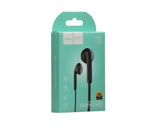 Навушники HOCO M39 Rhyme sound earphones with microphone Black (6957531079767)