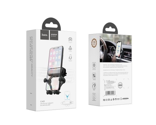 Тримач для мобільного HOCO CA51 Air outlet gravity in-car holder Black (6931474705587) Тримач для мобільного HOCO CA51 Air outlet gravity in-car holder Black (6931474705587)