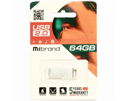Флеш-накопичувач Mibrand USB 2.0 Chameleon 64Gb Silver (MI2.0/CH64U6S) Флеш-накопичувач Mibrand USB 2.0 Chameleon 64Gb Silver (MI2.0/CH64U6S)