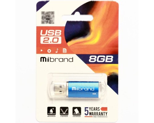 Флеш-накопичувач Mibrand USB 2.0 Cougar 8Gb Blue (MI2.0/CU8P1U) Флеш-накопичувач Mibrand USB 2.0 Cougar 8Gb Blue (MI2.0/CU8P1U)