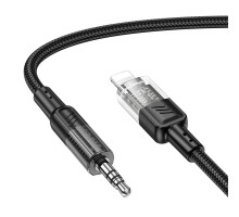 Аудiокабель HOCO UPA27 Spirit transparent digital audio conversion cable iP Black (6942007612524)