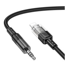 Аудiокабель HOCO UPA27 Spirit transparent digital audio conversion cable iP Black (6942007612524)