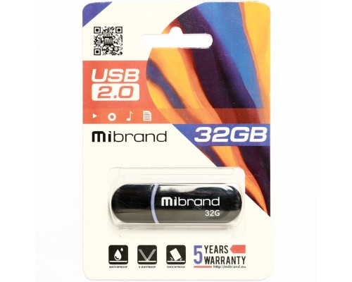 Флеш-накопичувач Mibrand USB 2.0 Panther 32Gb Black (MI2.0/PA32P2B) Флеш-накопичувач Mibrand USB 2.0 Panther 32Gb Black (MI2.0/PA32P2B)