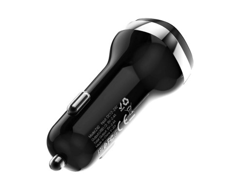 Автомобільний зарядний пристрій HOCO Z40 Superior dual port car charger Black (6931474739650)