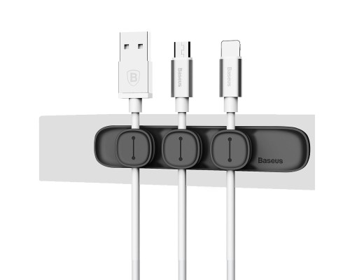 Тримач-затискач для кабелю магнітний Baseus Peas Cable Clip Black (ACWDJ-01) Тримач-затискач для кабелю магнітний Baseus Peas Cable Clip Black (ACWDJ-01)