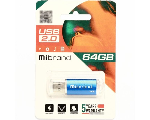 Флеш-накопичувач Mibrand USB 2.0 Cougar 64Gb Blue (MI2.0/CU64P1U) Флеш-накопичувач Mibrand USB 2.0 Cougar 64Gb Blue (MI2.0/CU64P1U)