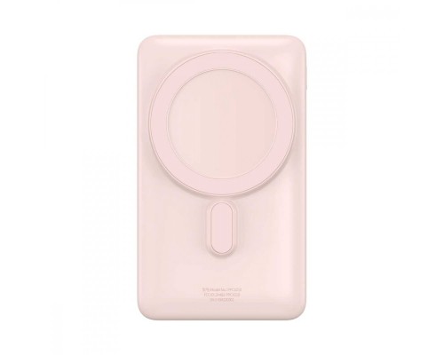 Зовнішній акумулятор Baseus Magnetic Bracket Wireless Fast Charge Power Bank 10000mAh 20W Pink (With cable Type-C to Type-C 60W(20V/3A) (PPCX000004) Зовнішній акумулятор Baseus Magnetic Bracket Wireless Fast Charge Power Bank 10000mAh 20W Pink (With cable Type-C to Type-C 60W(20V/3A) (PPCX000004)