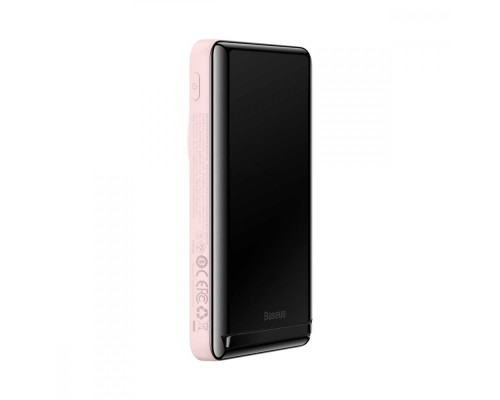 Зовнішній акумулятор Baseus Magnetic Bracket Wireless Fast Charge Power Bank 10000mAh 20W Pink (With cable Type-C to Type-C 60W(20V/3A) (PPCX000004) Зовнішній акумулятор Baseus Magnetic Bracket Wireless Fast Charge Power Bank 10000mAh 20W Pink (With cable Type-C to Type-C 60W(20V/3A) (PPCX000004)