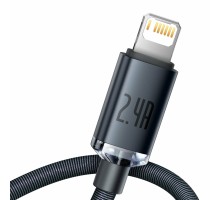 Кабель Baseus Crystal Shine Series Fast Charging Data Cable USB to iP 2.4A 2m Black (CAJY000101)