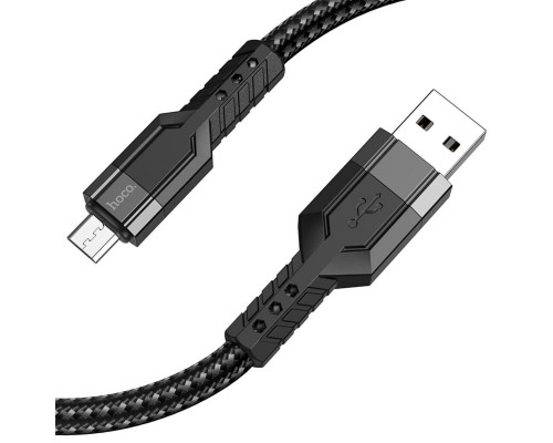 Кабель HOCO U110 USB to Micro 2.4A, 1.2m, nylon, aluminum connectors, Black (6931474770585) Кабель HOCO U110 USB to Micro 2.4A, 1.2m, nylon, aluminum connectors, Black (6931474770585)