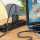 Кабель HOCO U110 USB to Micro 2.4A, 1.2m, nylon, aluminum connectors, Black (6931474770585)