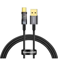 Кабель Baseus Explorer Series Auto Power-Off Fast Charging Data Cable USB to Type-C 100W 1m Black (CATS000201)