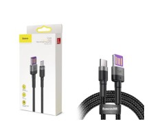 Кабель Baseus Cafule HW QC USB Double-sided Blind Interpolation For Type-C 40W 1m Gray+Black (CATKLF-PG1)
